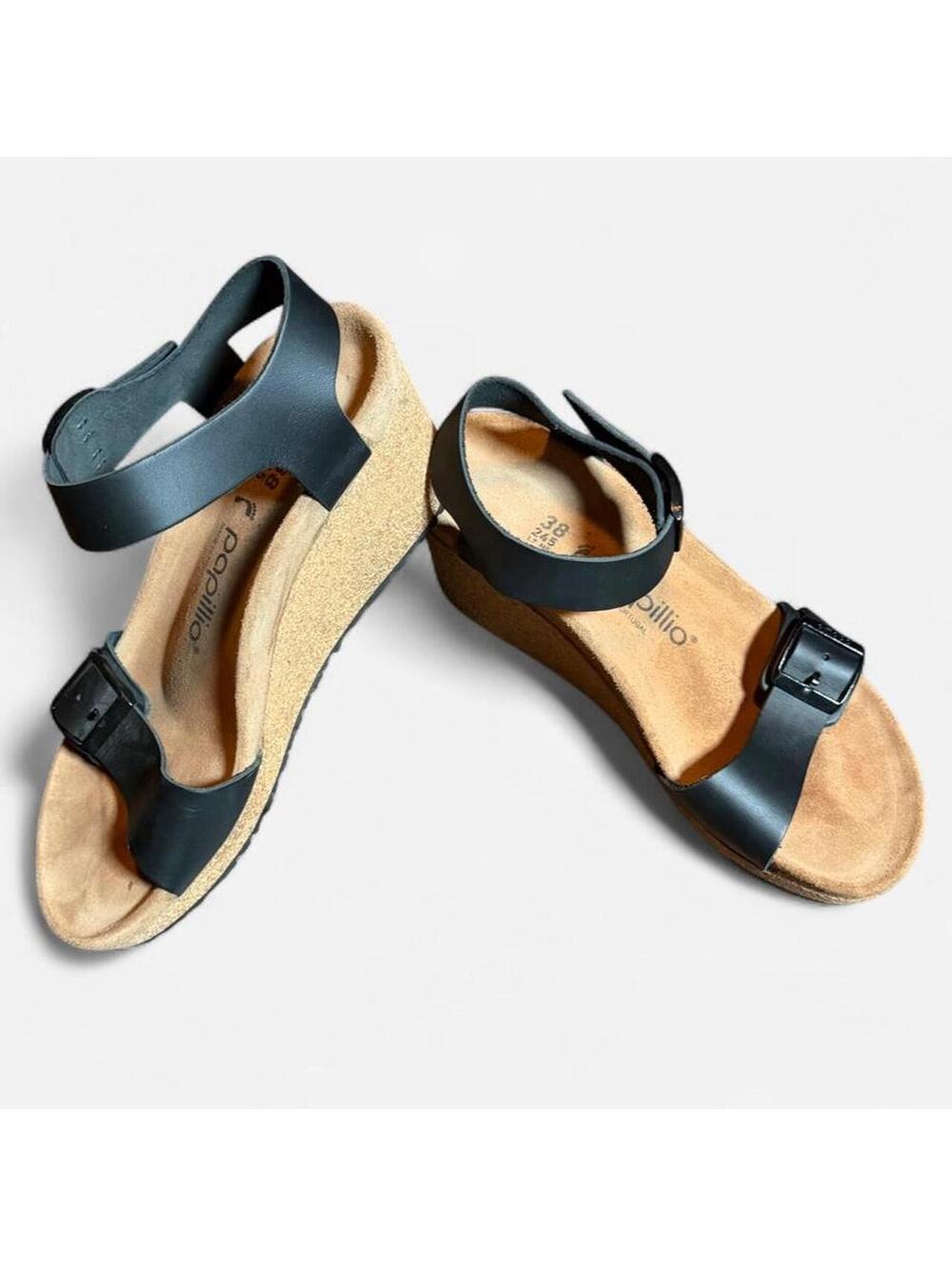 Birkenstock Papillio Black Wedge Sandals EU 38 - Picture 2 of 6